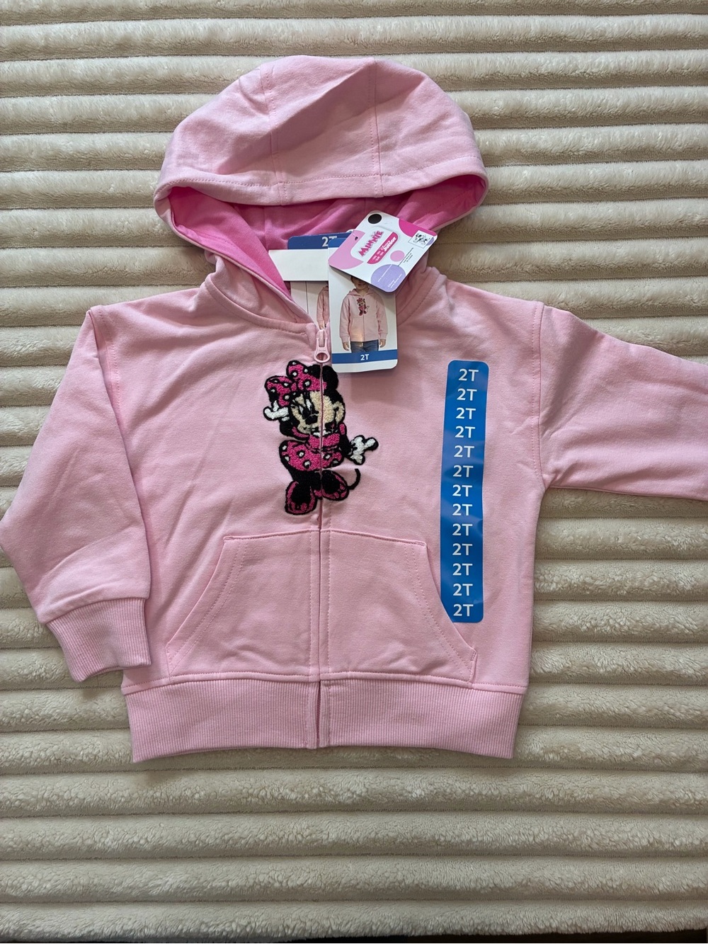 Disney Minnie Mouse Pink Zip-Up Hoodie Size 2T NWT